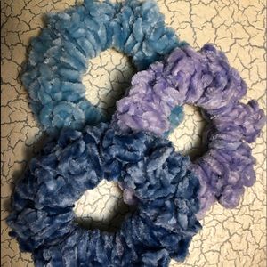 Crushed velvet scrunchies
